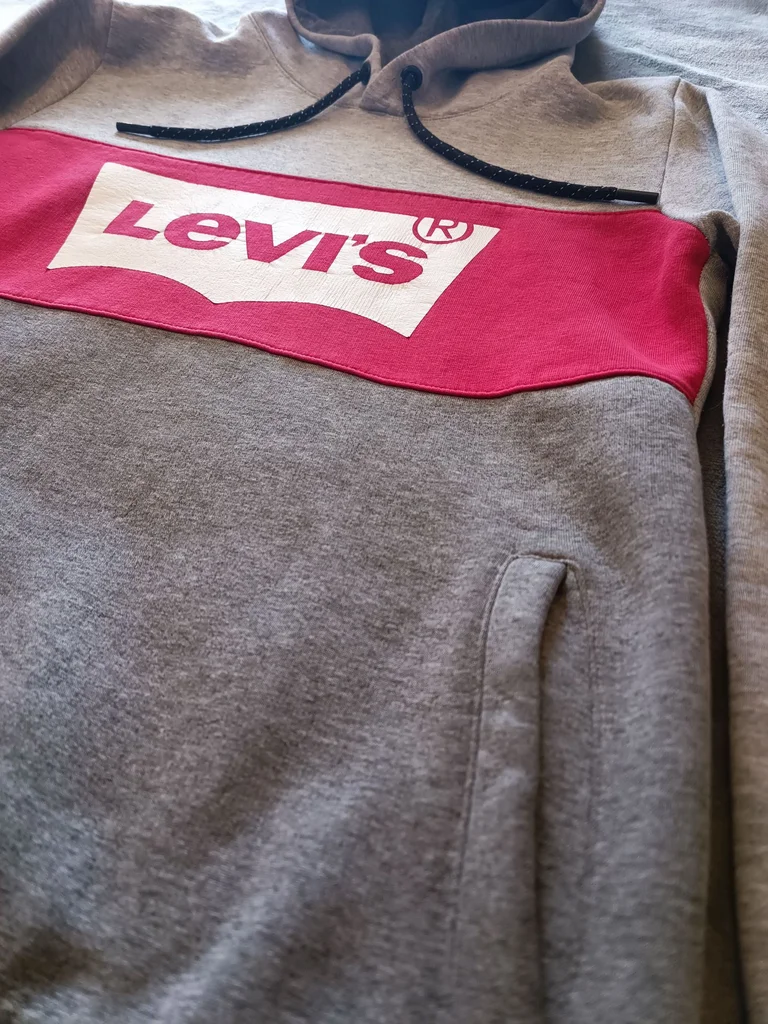 Levi's hoodie pullover size L in very good condition with a gradient color from gray to red – photo 2